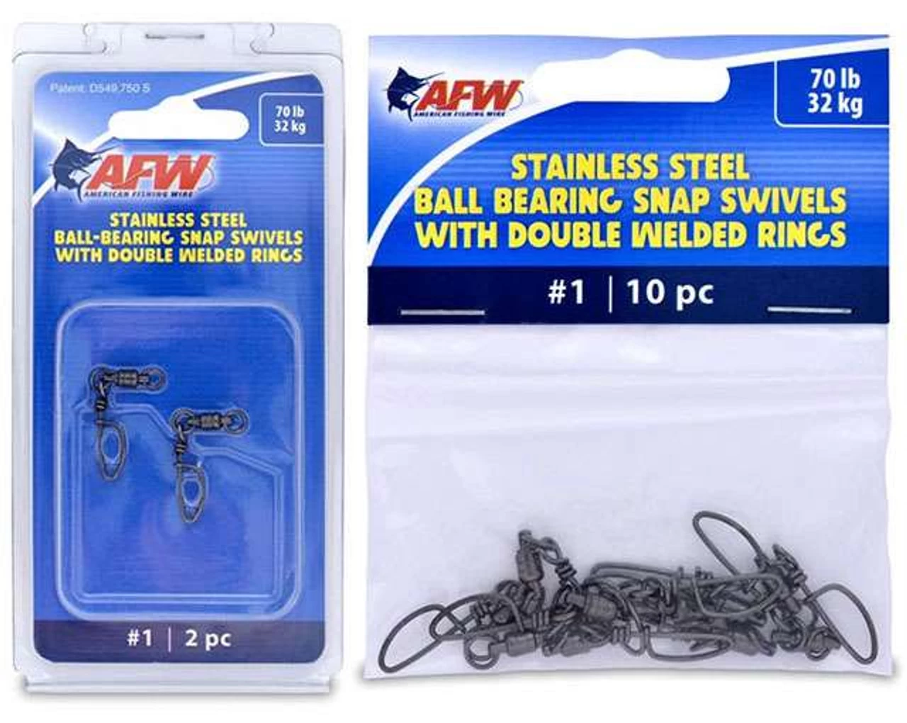 American Fishing Wire Stainless Steel Ball Bearing Snap Swivels