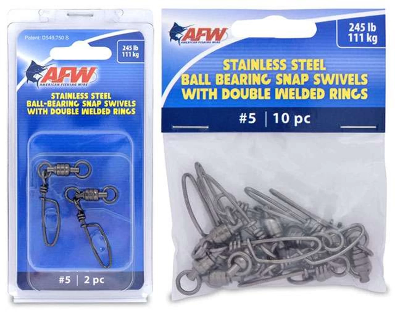 American Fishing Wire Stainless Steel Ball Bearing Snap Swivels - Image 3