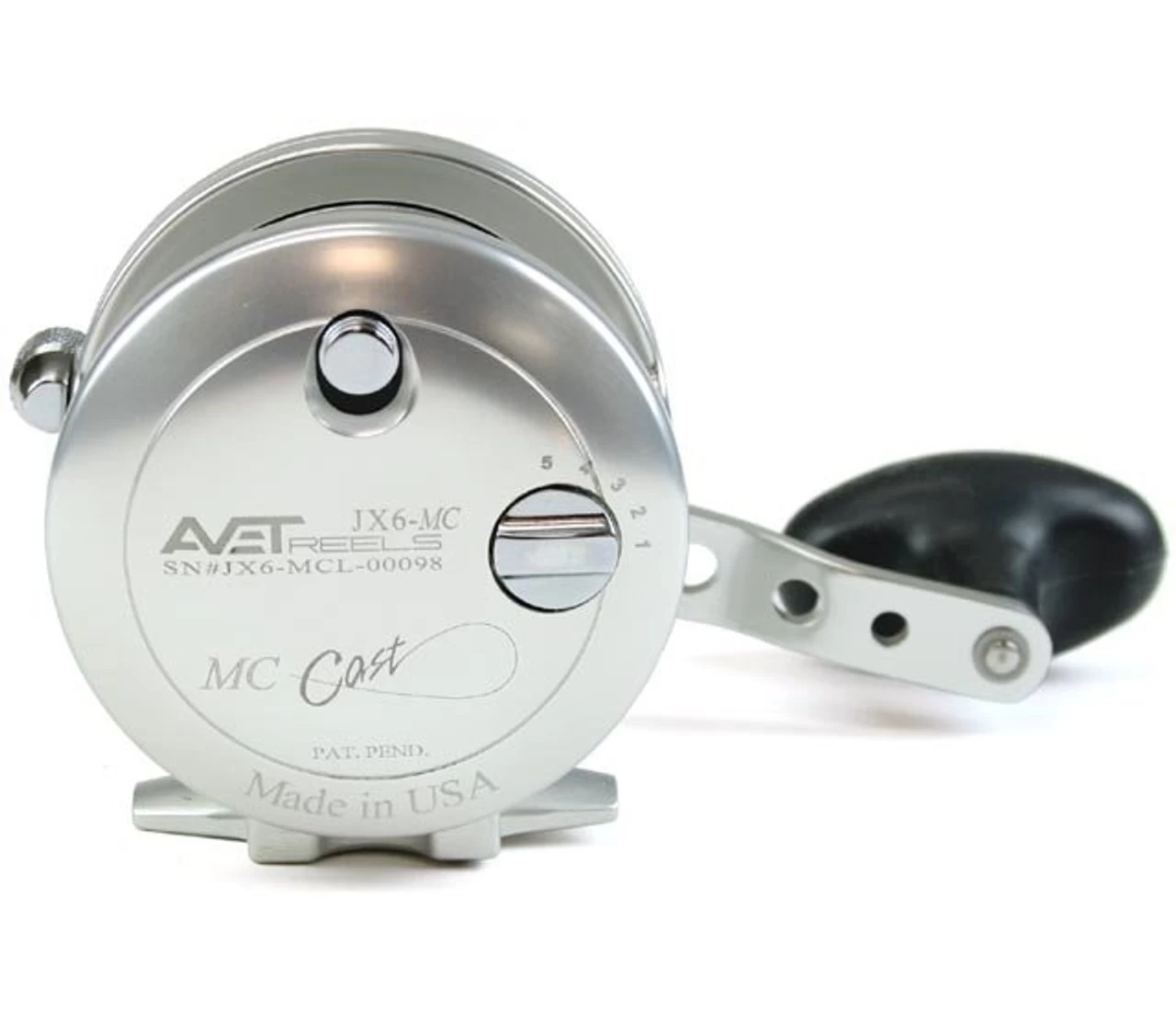 Avet JX 6.0 MC Single Speed Lever Drag Casting Reel Left-Hand Silver - Image 2