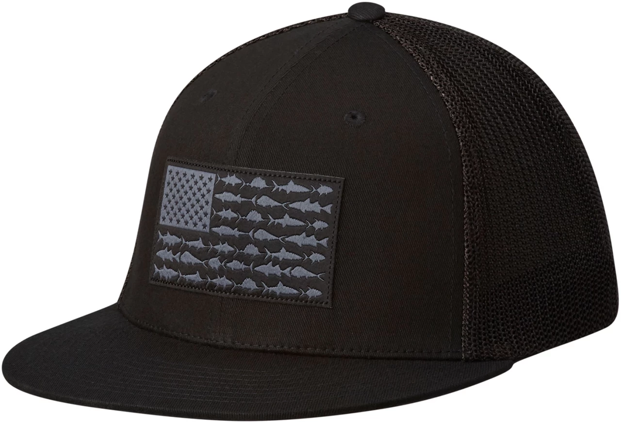 Columbia PFG Fish Flag Mesh Flat Brim Ball Cap