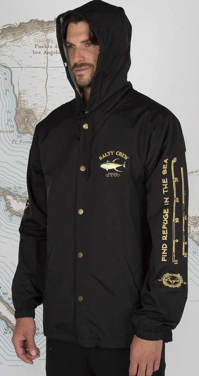 Salty Crew Ahi Mount Snap Jacket - Black - Medium - Image 3