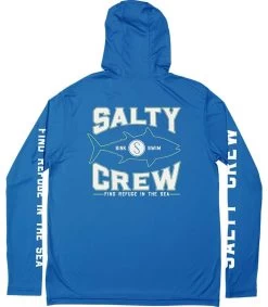Salty Crew Tight Lines Hooded Sunshirt - Royal - X-Large