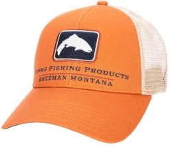 Simms Trout Icon Trucker Hat - Simms Orange