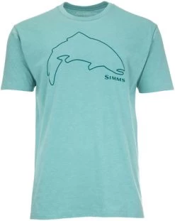 Simms Trout Outline T-Shirt - Oil Blue Heather - Large