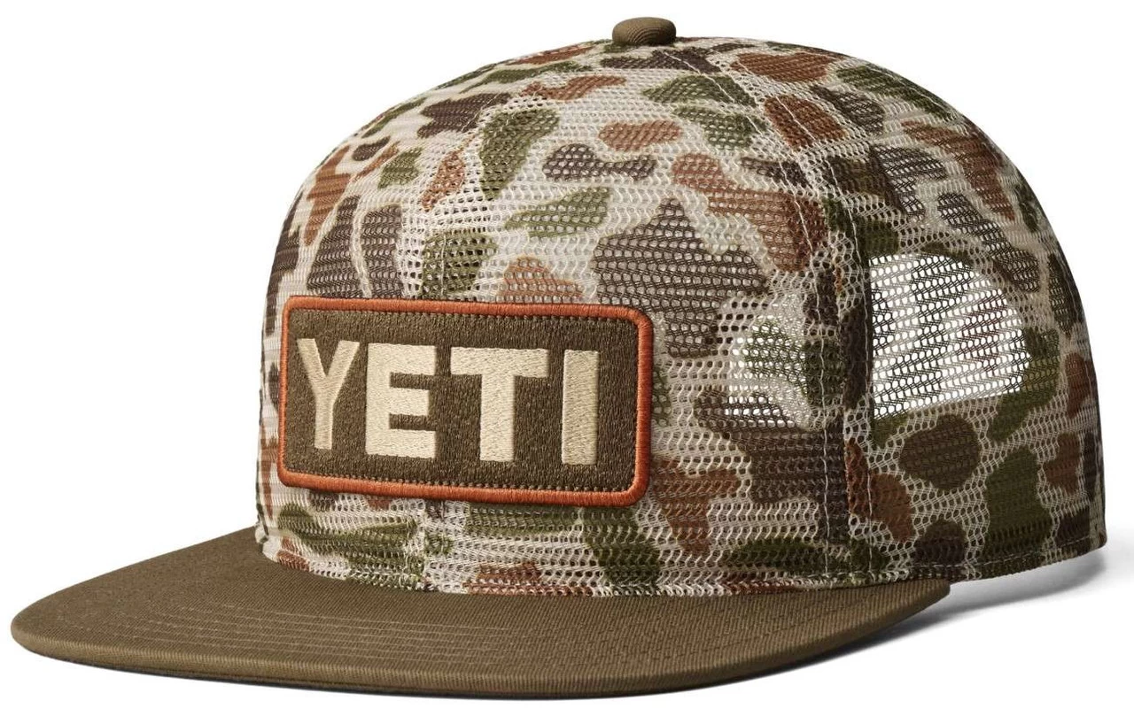Yeti Mesh Camo Flat Brim Hat - Brown Camo